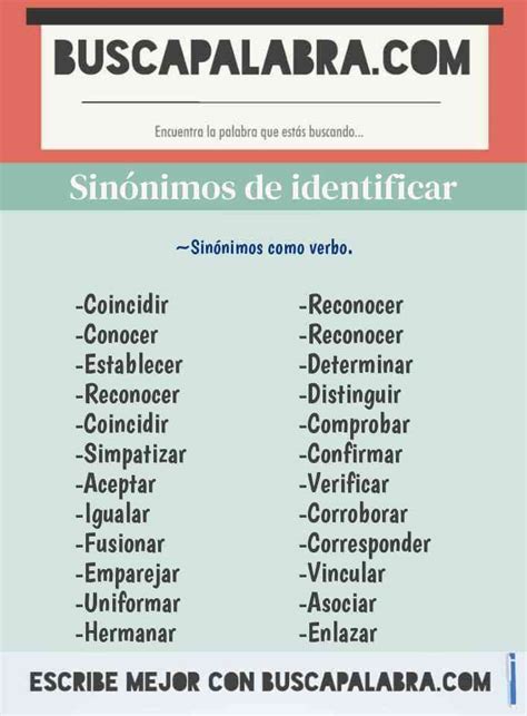 sinonimo de identificar|sinonimo de identificar en ingles.